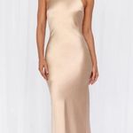 Hello Molly  THE CLEO HALTER SATIN MAXI DRESS CHAMPAGNE Photo 0