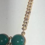 Yochi Brand Gold Tone & Green Jade Color Boho Retro Bubble Statement Necklace Photo 2