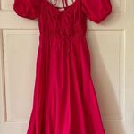 Ulla Johnson Palma Midi Dress Hot Pink Orchid Puff Shoulder Size 0 Cotton Poplin Photo 2