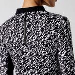 Sweaty Betty Power Zip Back Long Sleeve Crop Top Black Mini Geo Build Print Photo 1