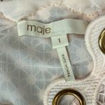 Maje Blush Pink Roso Gold Grommet Lace Tiered Half Sleeve Midi Dress size 1 / S Photo 2