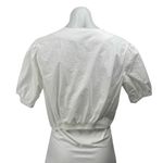 ZARA NEW White Short Sleeve V Neck button Front Shirt Blouse Crop top Size S Photo 2