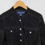 Bandolino  Blu Military‎ Jacket Womens Small Black Velvet Metal Buttons Pockets Photo 2