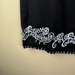 prAna Vintage Skirt Size 10 Womens Black Embroidered 100% Cotton Mini Photo 3