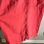 Talbots Linen Blend Shirt-Dress With Pockets Short Sleeve Red Rustic M-L Photo 8