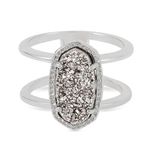 Kendra Scott  Elyse Silver Ring in Grey Drusy Photo 0
