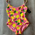 Kate Spade One Piece Swimsuit M Sea Star Underwire Lemons Pink Summer Photo 0