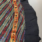 Striped Wrap Skirt Floral Embroidery Boho Flowers Ribbon Tie Waist Green Red Size undefined Photo 13