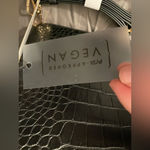 AOTA | Croc Embossed Top Handle Bucket Bag W/ Crossbody | $188 | NWT Black Photo 9