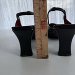 Ann Taylor VINTAGE 90s Y2K Black Leather Slingback Pumps Square Toe Block Heels Photo 5