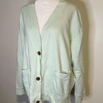 Vince . light seafoam blue long sleeve cotton cardigan size M Photo 2