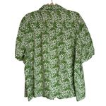 Liz Claiborne Womens 3X Green Floral Linen Short Sleeve Button Up Shirt Photo 6