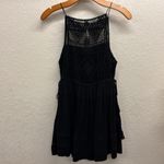 Free People Black Crochet Detail Sleeveless Mini Dress/ Top Size XS Photo 4