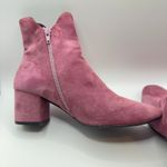 Vtg Pink Suede Ankle Zip Heel Boots Soft Fairycore Cottage Boho Indie 8.5 39 Photo 3