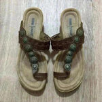 Minnetonka | Sasha Brown Flats Slide Sandals Photo 1