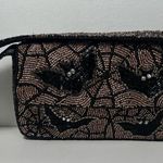 Handcrafted in India Bat Spiderweb Beaded Halloween Shoulder Bag Purse Handbag Black Photo 2
