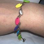 Boho Festival Rainbow Dangle 10” Bracelet/Anklet Silver Photo 0