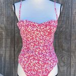 ZARA  Pink Ditzy Floral Corset Spaghetti Strap Bodysuit Size M Photo 4
