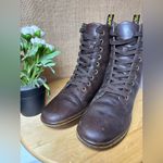 Dr. Martens 🤎🖤 Brown Lace Up Boots with Leopard Cuff size 8Us L .🤎🖤 Photo 10