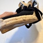 Soludos  Tan Black Canvas Espadrille Wedge Womens 8 Beachy Lace Up Ankle Shoes Photo 4