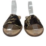 Baske California Sage Slide Sandals Flat Leather Calf Hair Size 38 US 7.5 Brown Photo 2