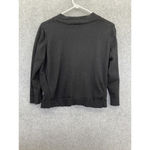 Premise Studio Black Metallic Silver Fibers Plus Size 0X Cardigan 3/4 Sleeve Photo 1