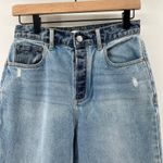 PacSun Women 26 High Rise Straight Leg 5-Button Fly Denim Light Wash Contrast Photo 2