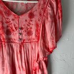 Dress Barn Y2k Size Medium Pink Rhinestone Lace Babydoll Flutter Sleeve Fairy Top Photo 3