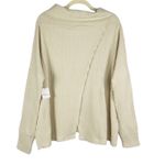 Free People  Oversize Split Back Thermal Top Women S Beige Juicy Boho Cottage NWT Photo 6