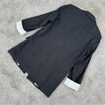 ZARA Women’s Linen Blazer Open Front Striped Rolled Sleeve Academia in Black S Photo 9