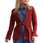 Arden B  Y2K Vintage‎ Suede Jacket Women's Medium Rust Belted Leather Fit & Flare Photo 0