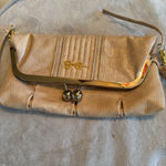 Jessica Simpson  Crossbody Bag Purse foldover kisslock Beige croc embossed Photo 1