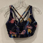 Lululemon Energy Sports Bra Womens 8 Black Floral Strappy Crossback Yoga Print Photo 0