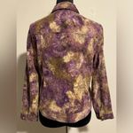 Christopher & Banks EUC  Purple and Brown Tie Dye Leaf Button Down Jacket size SP Photo 4