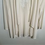 Emma & Olive Open Front Cascade Cardigan White Lace XL Photo 1