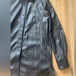 7 For All Mankind  faux leather button up shirt small black Photo 2