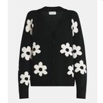 No Boundaries #823  Women's Medium Button-Front Floral Cardigan, Black Photo 2