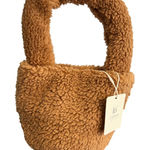 Fadivo New York Brown Sherpa Teddy Bucket Bag Handbag Baguette Snap Closure NWT Photo 0