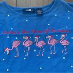 Vintage Southern Christmas Flamingo Shirt by CB Casual size XL Blue Photo 1