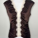 Charlotte Russe 90s Vintage  Dark Chocolate Satin Blouse Photo 1