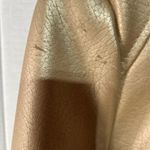 FRIDA G (M) GOLD FAUX LEATHER JACKET WITH PLEATED FRONT WITH 2 FRONT POCKETS Size M Photo 4