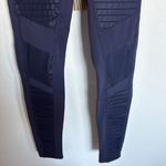 Alo Yoga  Blue Moto-Style Leggings with Ribbed Panels Photo 11