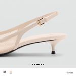 Mango  NWT HEELED MESH SHOES WHITE FALL FORMAL PARTY $77 Photo 1