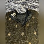 Oleg Cassini Vintage Black Tie Beaded Silk Small/Medium Top Photo 12