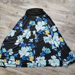 Apt. 9  Womens Black Blue Floral Polyester Elastic Waist A Line Skirt Size Small Photo 1