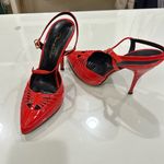 Oscar de la Renta Size 7 red  heels. Good used condition. Photo 0