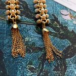 Anthropologie Anton Heunis Long Ladder Statement Earrings Gold  Pearl Swarovski Photo 3