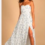 Lulus Sweetest Ceremony Ivory Floral Print Strapless Maxi dress White Size M Photo 0