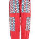 Aviator Nation NWT Geo Big Lightening Bolt Cargo Sweatpants in Red Blue Sweats S Photo 0
