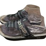 Alegria  Vanessa Circulate Black Silver Thong Sandal Shoes Womens Size EU 38 Photo 2